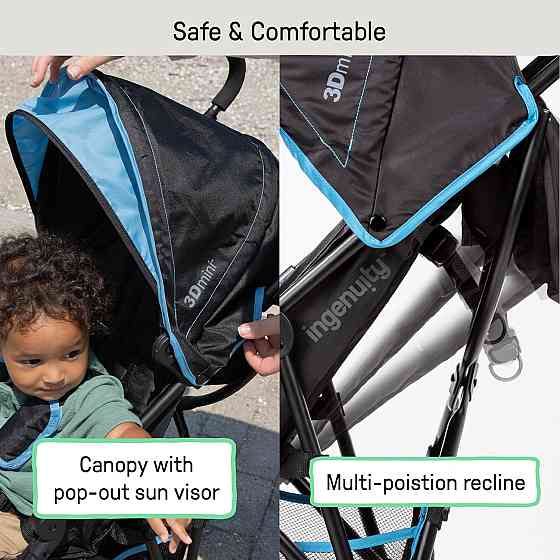 Ingenuity 3D Mini Convenience Stroller – Lightweight Stroller with Compact Fold, Multi-Position Recl Richmond