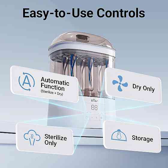 Bear Bottle Sterilizer and Dryer, 2 Layers Large Electric Steam Baby Bottle Sterilizer, Fast Bottle  Richmond