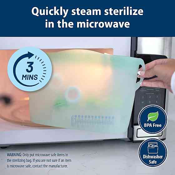 Dr. Brown's Microwave Steam Sterilizer Bag for Baby Bottles, Breast Pump Parts & Other Toddler Acces Richmond