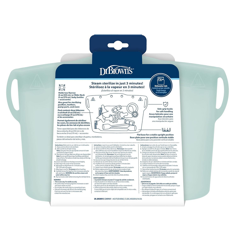 Dr. Brown's Microwave Steam Sterilizer Bag for Baby Bottles, Breast Pump Parts & Other Toddler Acces Richmond - photo 8
