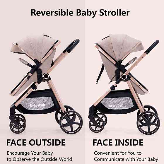 2-in-1 Baby Stroller - Folding Infant Newborn Pram Stroller with Reversible Seat - Toddler Strollers Richmond