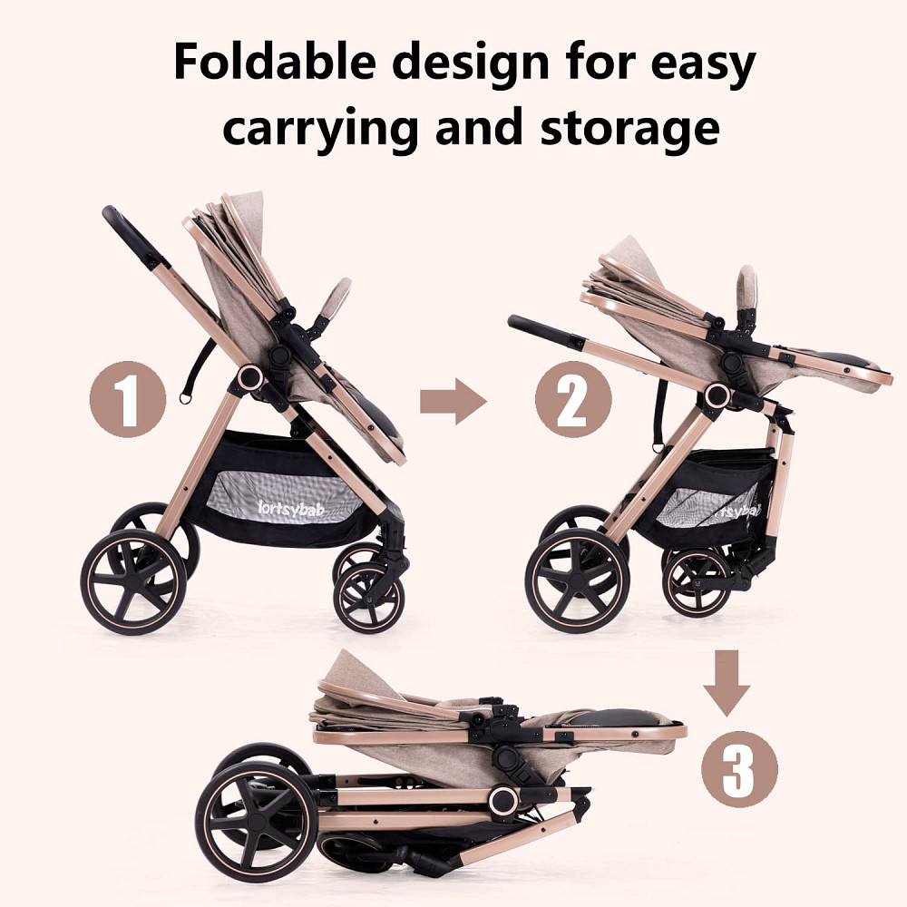 2-in-1 Baby Stroller - Folding Infant Newborn Pram Stroller with Reversible Seat - Toddler Strollers Richmond - photo 6