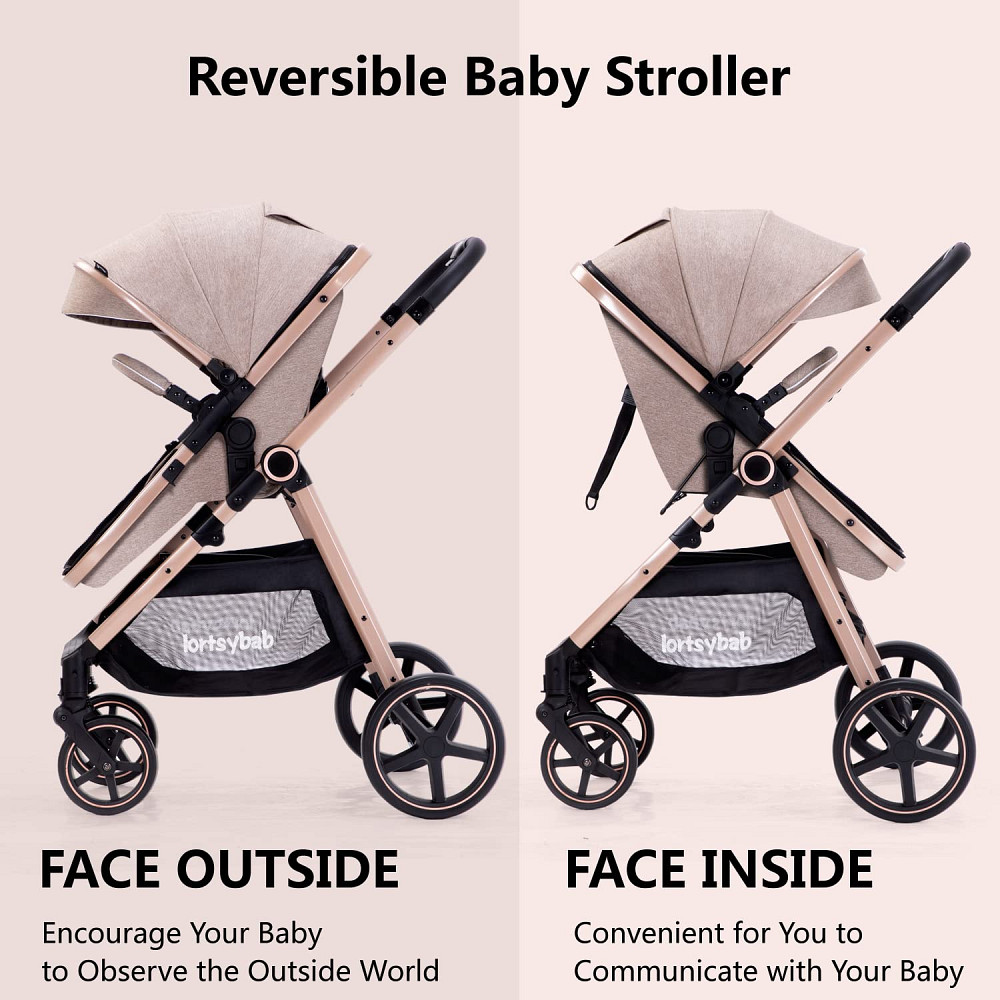 2-in-1 Baby Stroller - Folding Infant Newborn Pram Stroller with Reversible Seat - Toddler Strollers Richmond - photo 3