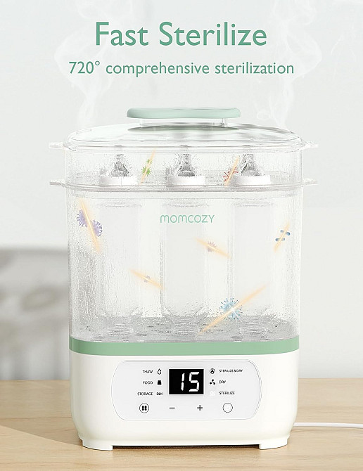Momcozy Bottle Sterilizer and Dryer, 8-in-1 Electric Steam Baby Bottle Sterilizer for Baby Bottles,  Richmond - photo 2