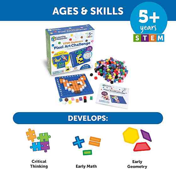 Learning Resources STEM Explorers Pixel Art Challenge - Science Kits & STEM Activities for Kids, Pat Richmond