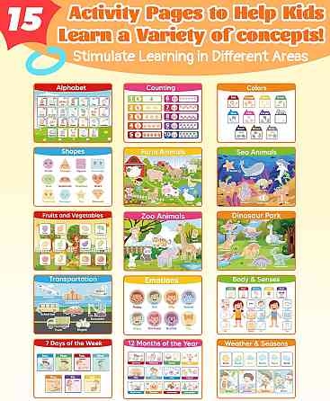 Busy Book for Toddlers - Preschool Learning Activities, Coloring Activity Books for Kids Ages 3-5, M Richmond