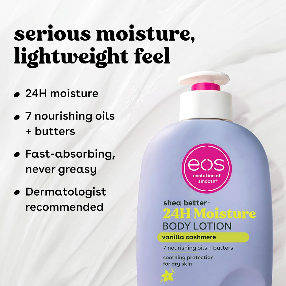 eos Shea Better Body Lotion Vanilla Cashmere, 24-Hour Moisture Skin Care, Lightweight & Non-Greasy,  Richmond - photo 5