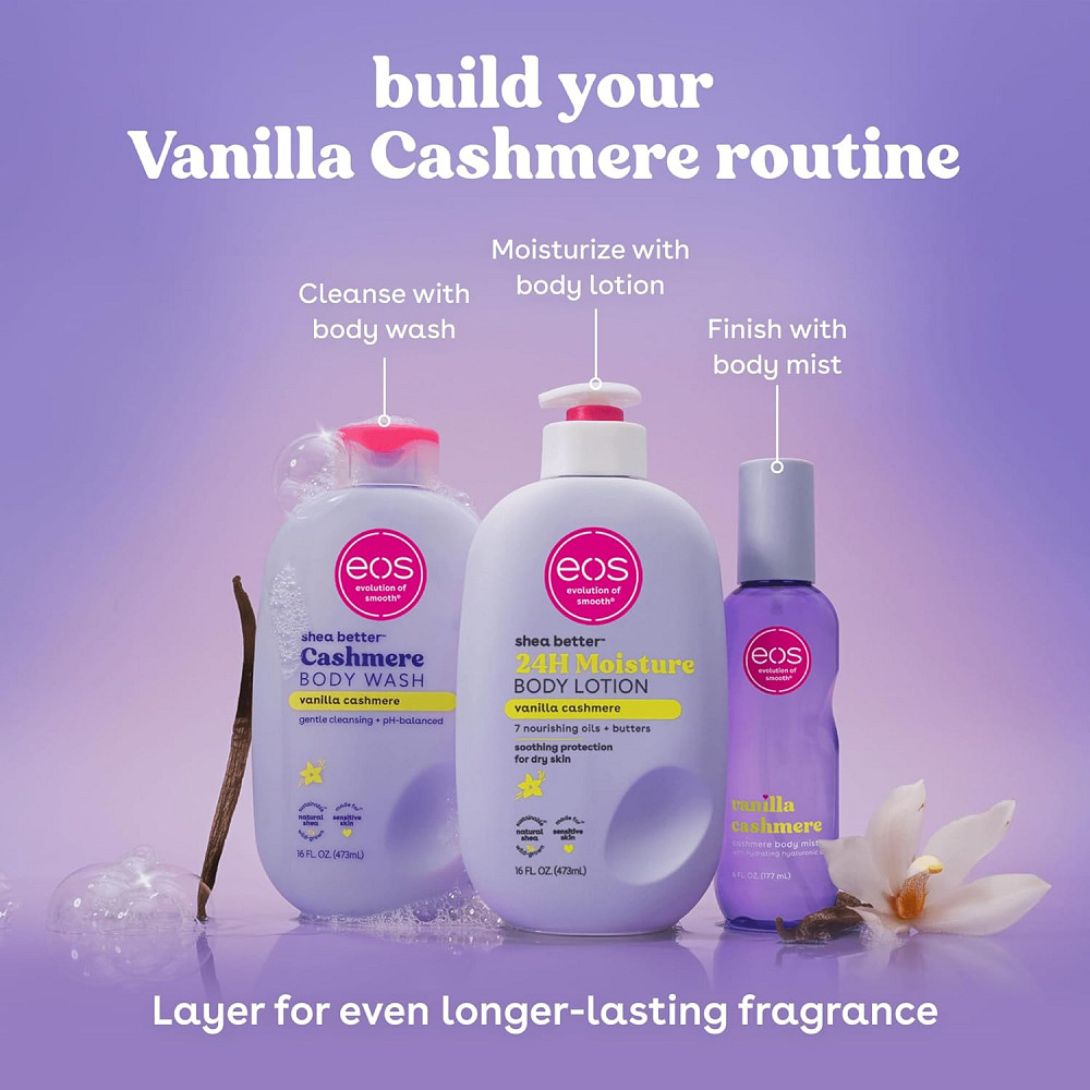 eos Shea Better Body Lotion Vanilla Cashmere, 24-Hour Moisture Skin Care, Lightweight & Non-Greasy,  Richmond - photo 9