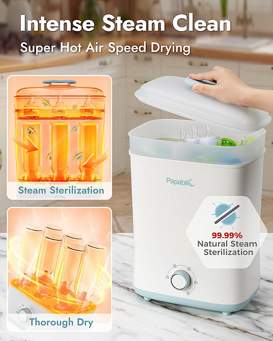 Papablic Baby Bottle Sterilizer and Dryer Pro, Esterilizador De Biberones, Electric Steam Sterilizer Richmond - photo 4
