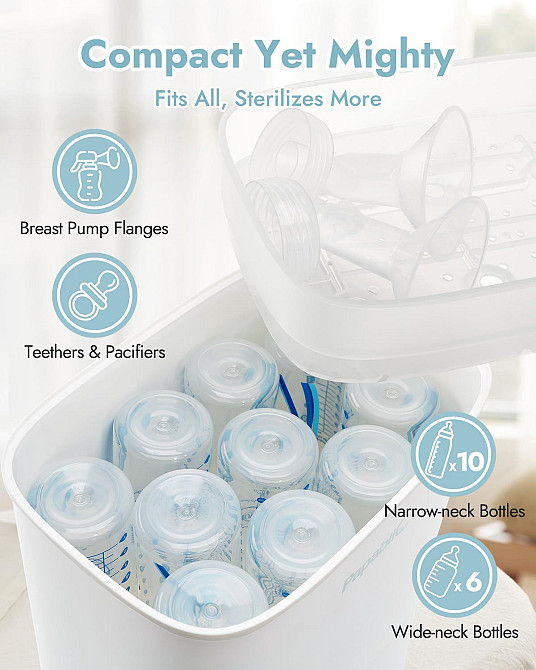 Papablic Baby Bottle Sterilizer and Dryer Pro, Esterilizador De Biberones, Electric Steam Sterilizer Richmond - photo 3