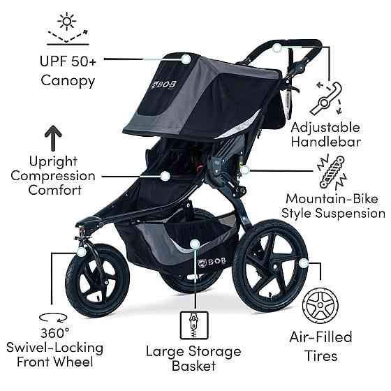 BOB Gear Revolution Flex 3.0 Jogging Stroller, Graphite Black Richmond