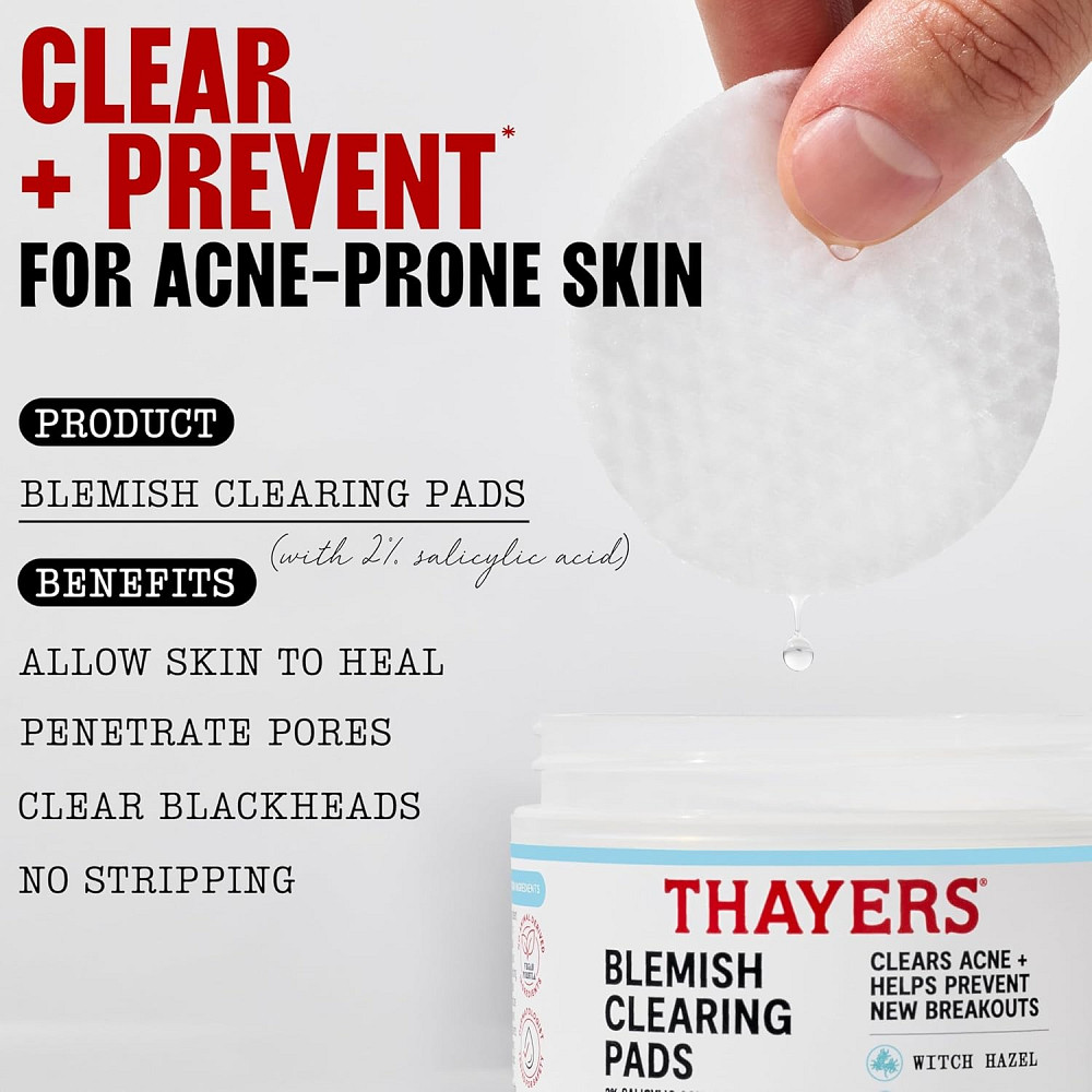 Thayers Blemish Clearing Acne Pads, Salicylic Acid Acne Treatment for Face, Pore Reducing, Exfoliati Richmond - photo 4