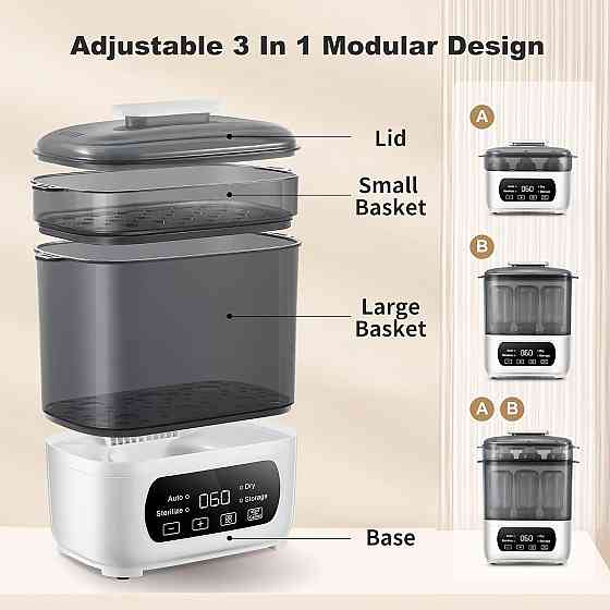 Baby Bottle Steamer and Dryer, Electric Steamer and Dryer for Baby Bottles, 4-in-1 Bottle Steamer an Richmond