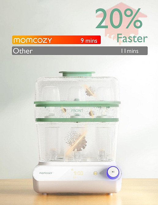 Momcozy 3 Layers Large Bottle Sterilizer and Dryer, Fast Sterilize and Dry, Universal Bottle Sterili Richmond - photo 4