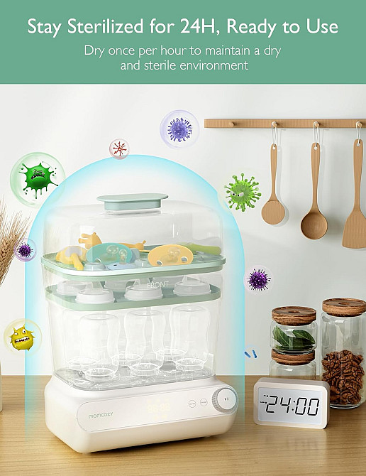 Momcozy 3 Layers Large Bottle Sterilizer and Dryer, Fast Sterilize and Dry, Universal Bottle Sterili Richmond - photo 6
