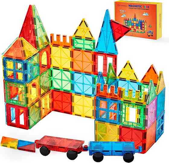 Gemmicc Magnetic Tiles, Deluxe 136 PCS Building Blocks Magnet Toys for Kids,3D Magnet Puzzles Stacki Richmond