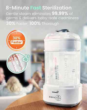GROWNSY Bottle Sterilizer and Dryer, Compact Electric Steam Baby Bottle Sterilizer (Esterilizador de Richmond
