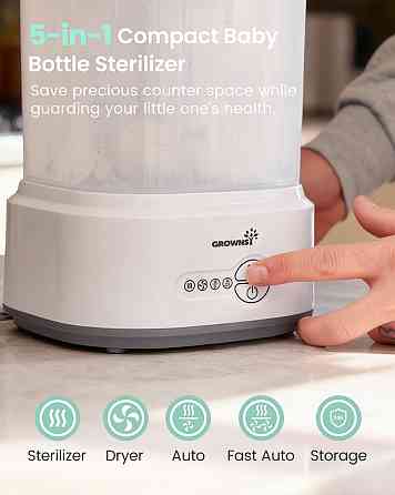 GROWNSY Bottle Sterilizer and Dryer, Compact Electric Steam Baby Bottle Sterilizer (Esterilizador de Richmond