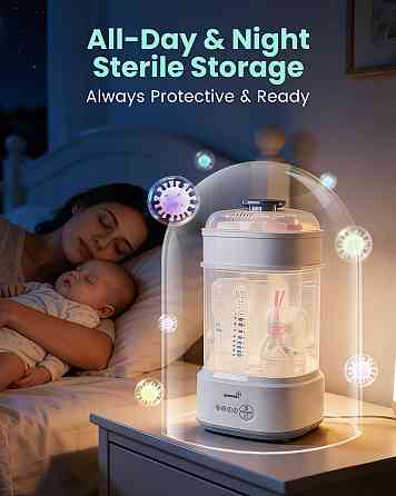 GROWNSY Bottle Sterilizer and Dryer, Compact Electric Steam Baby Bottle Sterilizer (Esterilizador de Richmond