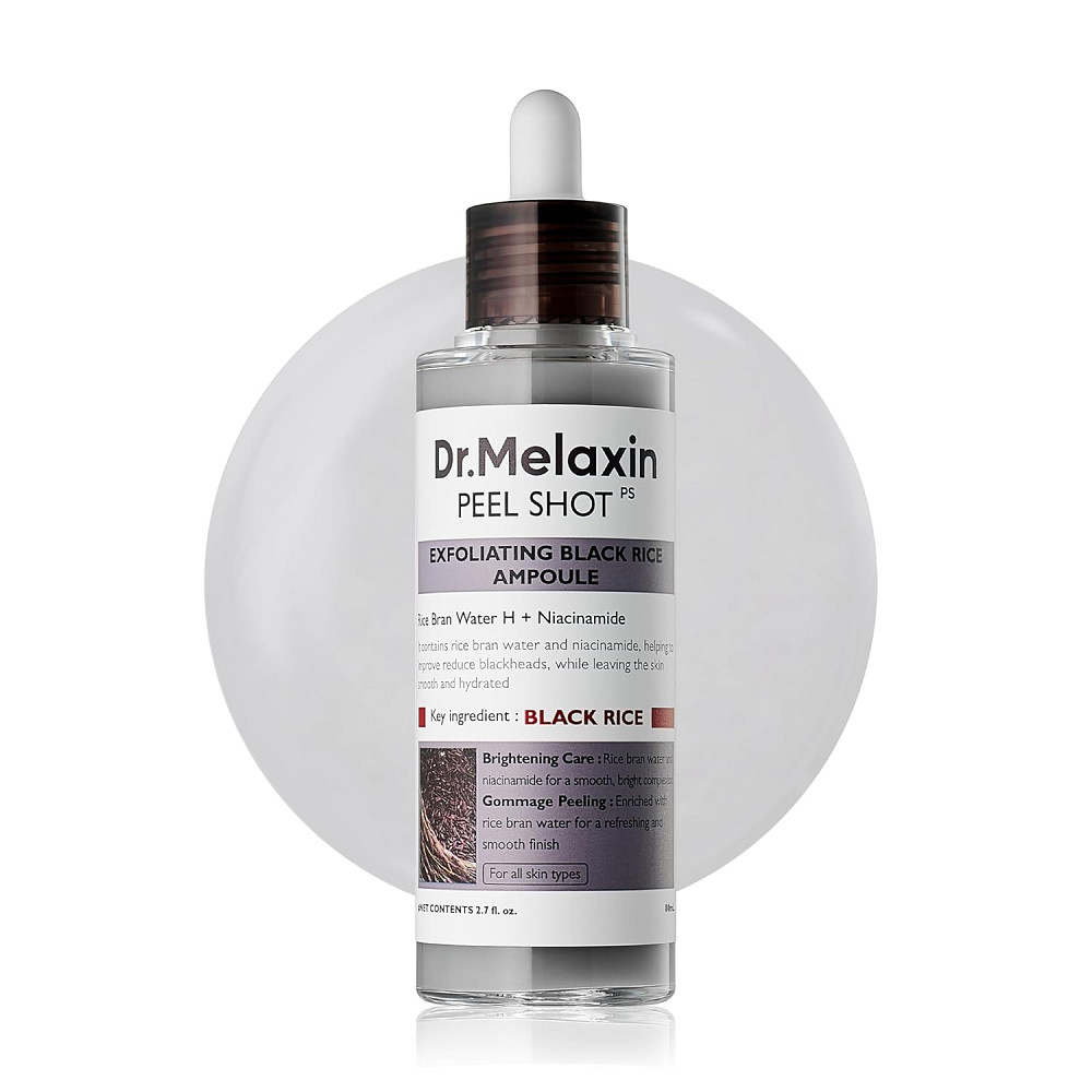 Dr.Melaxin Peel Shot Glow Black Rice Peeling Ampoule 80ml, Dead Skin Remover Gentle Exfoliating with Richmond - photo 1