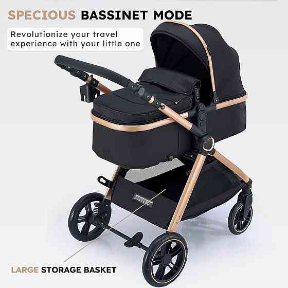 2 in 1 Baby Stroller, Convertible Bassinet Pushchair for Infants and Newborns 0-36 Months Richmond