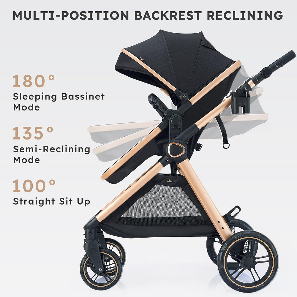 2 in 1 Baby Stroller, Convertible Bassinet Pushchair for Infants and Newborns 0-36 Months Richmond - photo 4