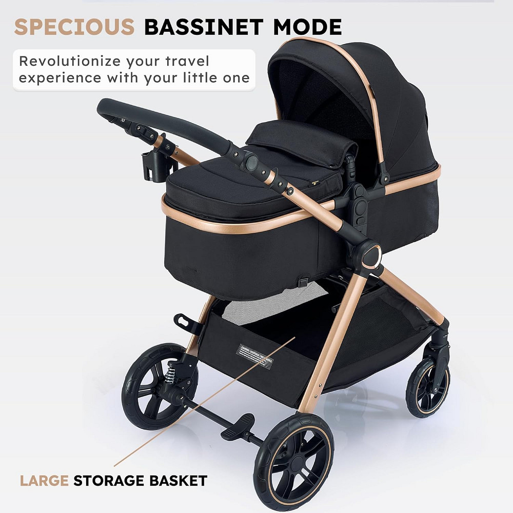2 in 1 Baby Stroller, Convertible Bassinet Pushchair for Infants and Newborns 0-36 Months Richmond - photo 3