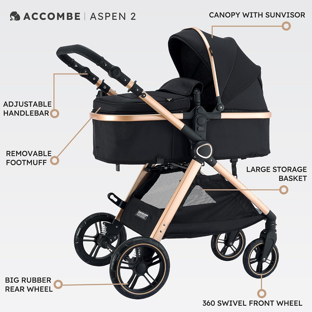 2 in 1 Baby Stroller, Convertible Bassinet Pushchair for Infants and Newborns 0-36 Months Richmond - photo 6
