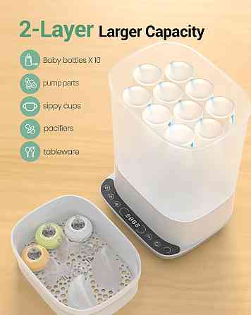 HAUTURE Bottle Sterilizer and Dryer, 6-in-1 Baby Bottle Sterilizer (Esterilizador de Biberones), 10  Richmond