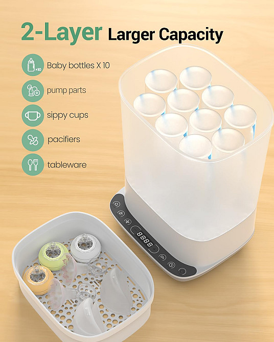 HAUTURE Bottle Sterilizer and Dryer, 6-in-1 Baby Bottle Sterilizer (Esterilizador de Biberones), 10  Richmond - photo 4