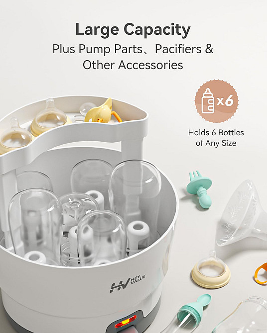 HEYVALUE Ease-Steam Bottle Sterilizer, Compact Baby Bottle Sterilizer, Fast One-Touch Operation (Est Richmond - photo 4