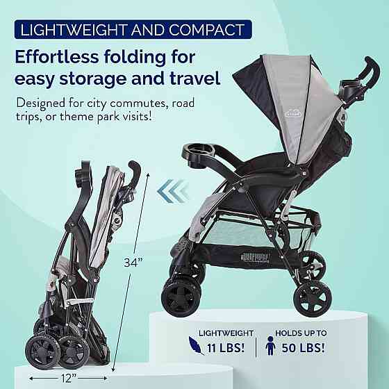 Kolcraft Cloud Plus Lightweight Umbrella Stroller for Toddlers with Reclining Seat, Large Storage Ba Richmond