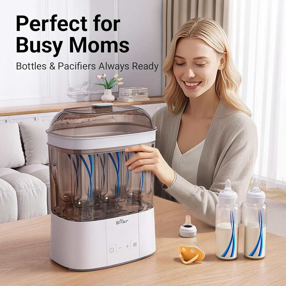Bear Bottle Sterilizer and Dryer, 2 Layers Large Electric Steam Baby Bottle Sterilizer, Fast Bottle  Richmond - photo 2