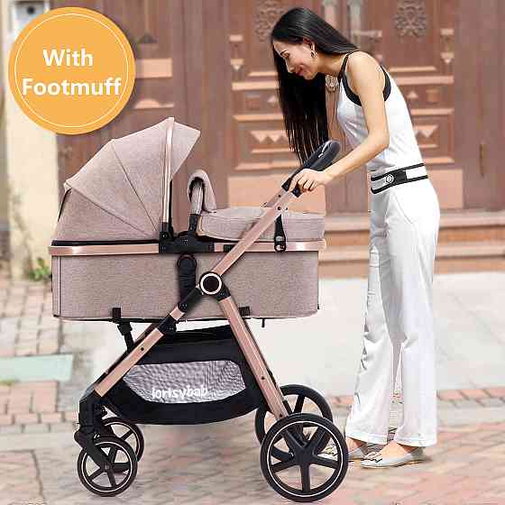 2-in-1 Baby Stroller - Folding Infant Newborn Pram Stroller with Reversible Seat - Toddler Strollers Richmond