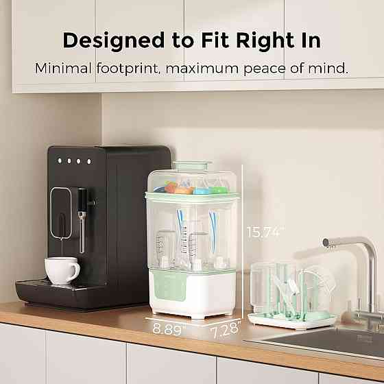 Momcozy Bottle Sterilizer and Dryer, Modular Nesting Space Saving Design, 6 Bottles Capacity, 4 in 1 Richmond