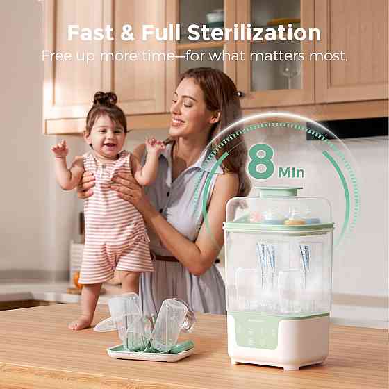 Momcozy Bottle Sterilizer and Dryer, Modular Nesting Space Saving Design, 6 Bottles Capacity, 4 in 1 Richmond