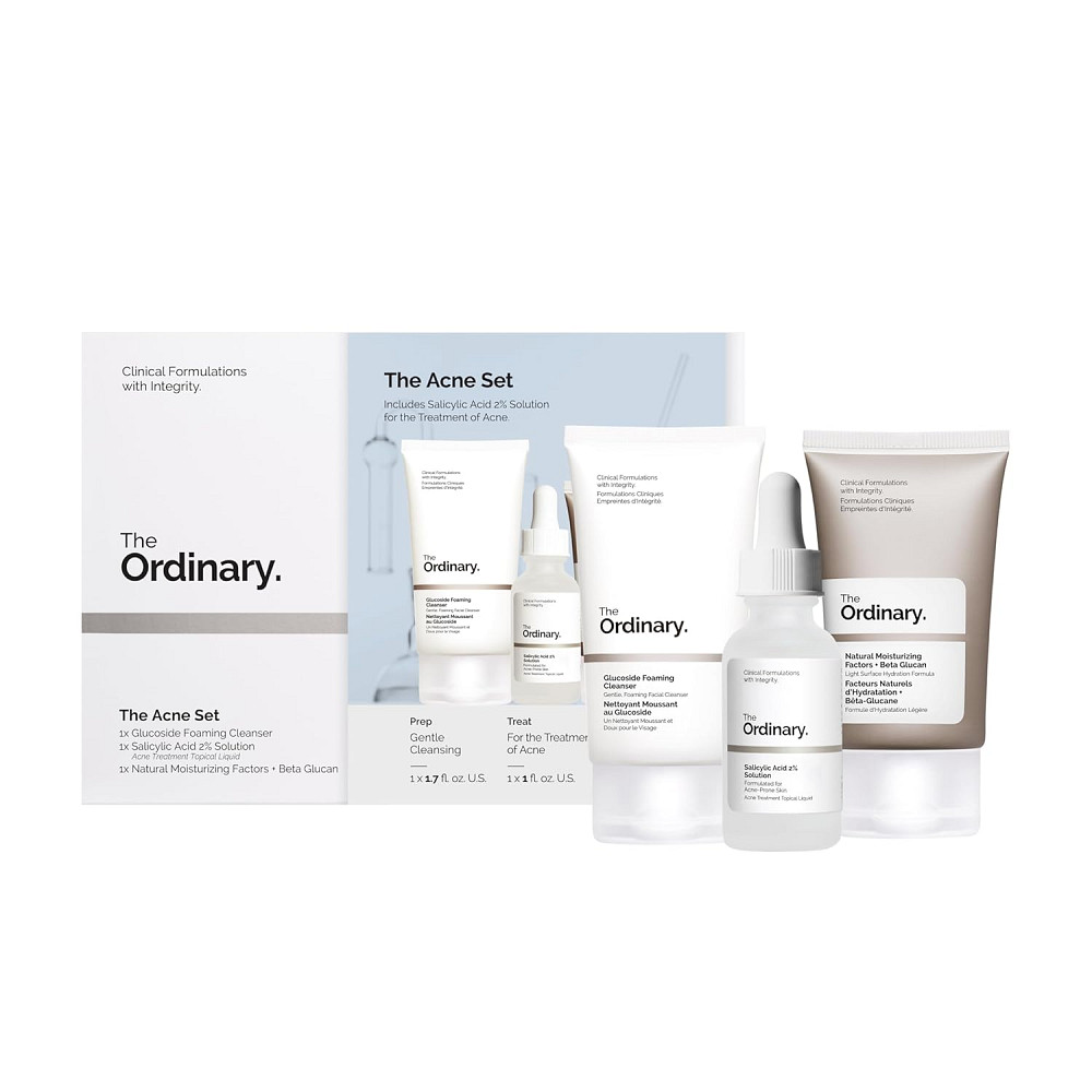 The Ordinary The Acne Set, 3-Step Skin Regimen with Glucoside Foaming Cleanser, Salicylic Acid 2% So Richmond - photo 1