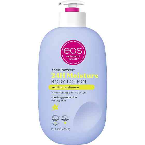 eos Shea Better Body Lotion Vanilla Cashmere, 24-Hour Moisture Skin Care, Lightweight & Non-Greasy, 
