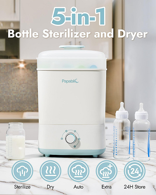 Papablic Baby Bottle Sterilizer and Dryer Pro, Esterilizador De Biberones, Electric Steam Sterilizer Richmond - photo 6