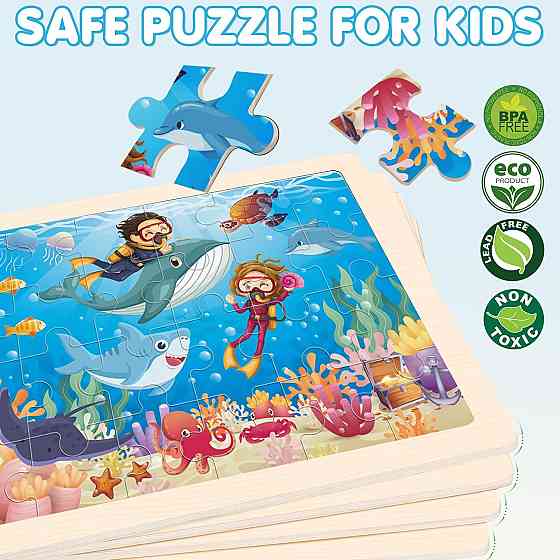 Wooden Animals Puzzles for Kids Age 3 4 5 Year Old, 4 Pack 24 Pcs Montessori Toddler Jigsaw Puzzles  Richmond