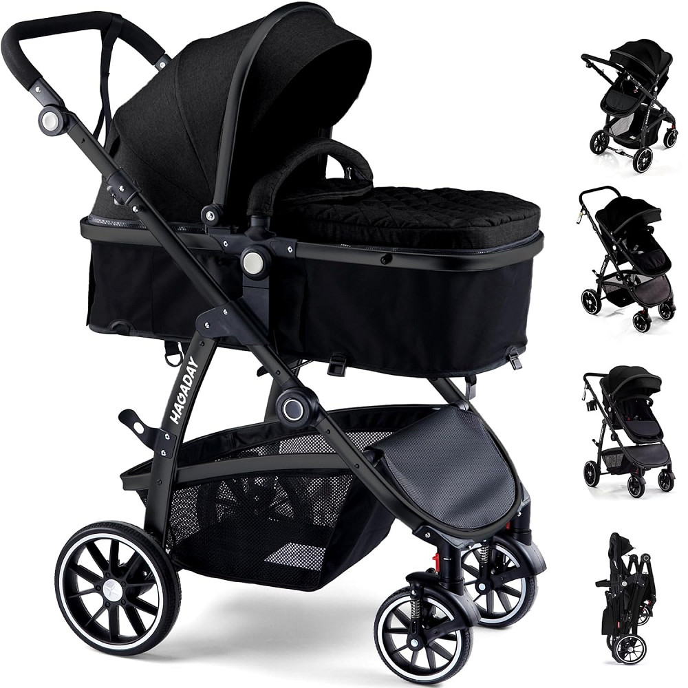 Baby Stroller, 2-in-1 Reversible Toddler Seat with Lie-Flat Mode, Foldable Infant Stroller with Cano Richmond - photo 1