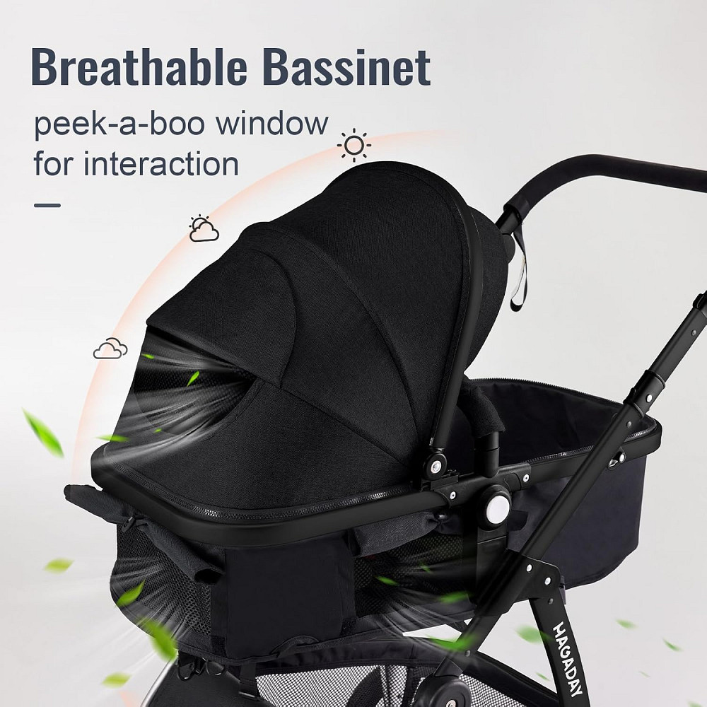 Baby Stroller, 2-in-1 Reversible Toddler Seat with Lie-Flat Mode, Foldable Infant Stroller with Cano Richmond - photo 3