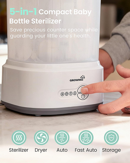 GROWNSY Bottle Sterilizer and Dryer, Compact Electric Steam Baby Bottle Sterilizer (Esterilizador de Richmond - photo 2