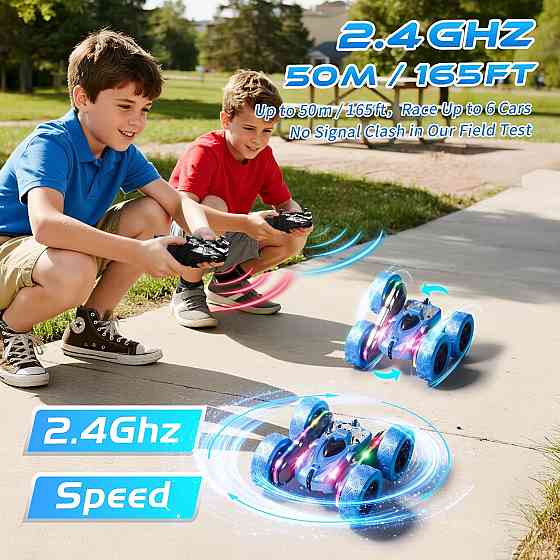 Remote Control Stunt Car 4WD 360° Flip Double‑Sided RC Cars, LED Light Bar, USB‑C Modular Battery, 2 Richmond