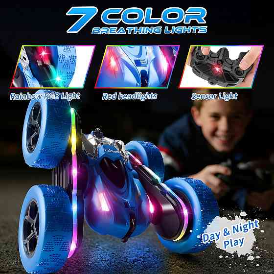 Remote Control Stunt Car 4WD 360° Flip Double‑Sided RC Cars, LED Light Bar, USB‑C Modular Battery, 2 Richmond