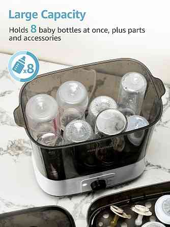 Grownsy Adjustable 4 in 1 Large Bottle Sterilizer and Dryer, 8 Bottles Capacity,Electric Steam Baby  Richmond