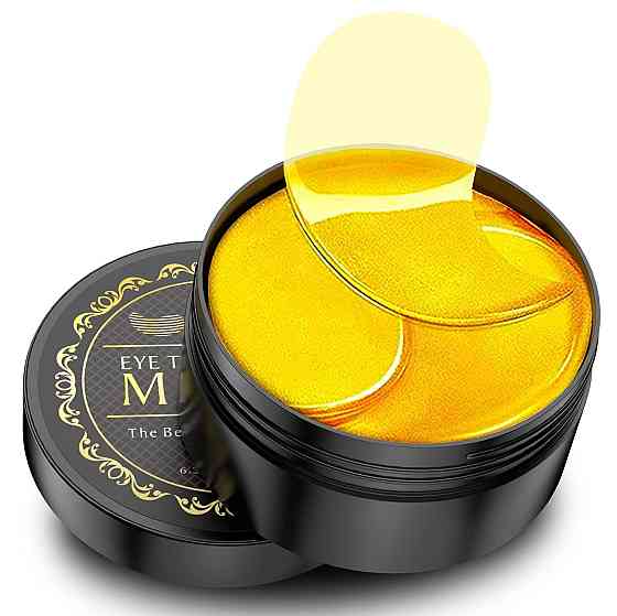 24K Gold Under Eye Patches - 60 Pack for Puffy Eyes, Dark Circles, Bags & Wrinkles with Collagen & H Richmond