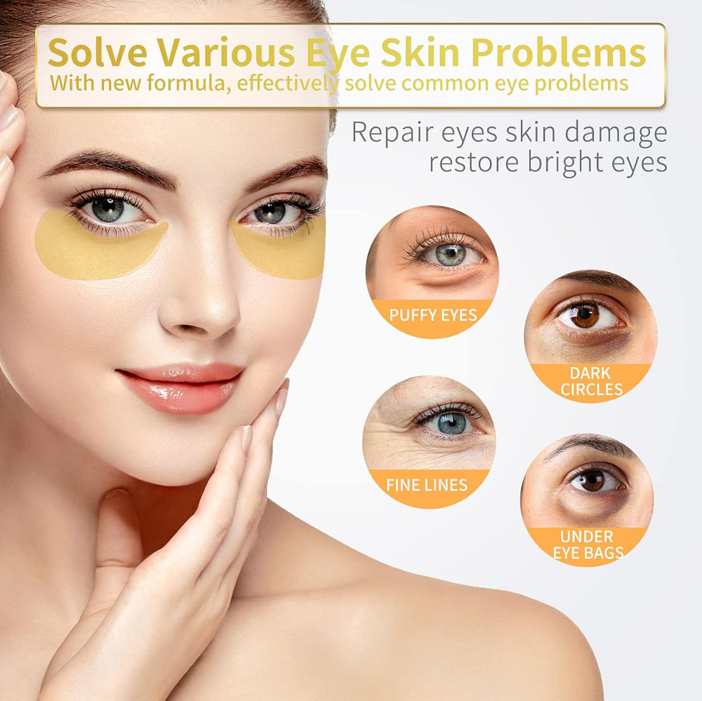 24K Gold Under Eye Patches - 60 Pack for Puffy Eyes, Dark Circles, Bags & Wrinkles with Collagen & H Richmond - photo 2