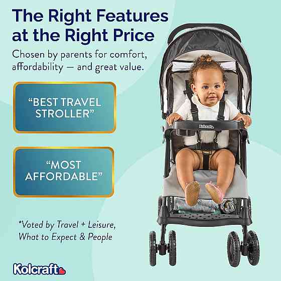 Kolcraft Cloud Plus Lightweight Umbrella Stroller for Toddlers with Reclining Seat, Large Storage Ba Richmond