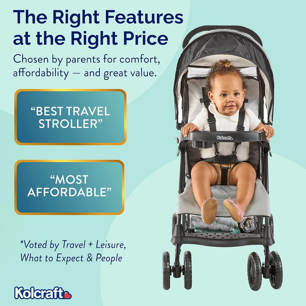 Kolcraft Cloud Plus Lightweight Umbrella Stroller for Toddlers with Reclining Seat, Large Storage Ba Richmond - photo 5